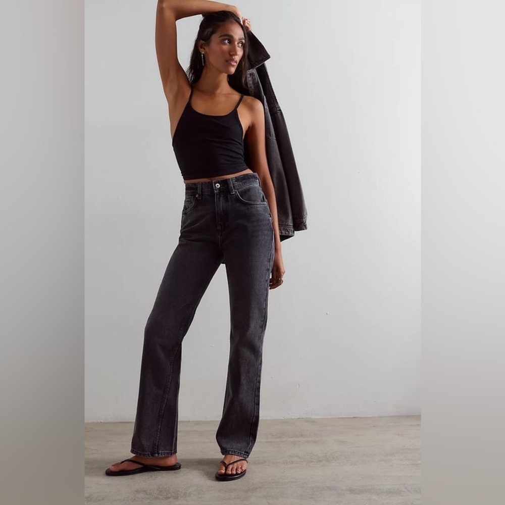 Free People NWT We The Free Xena Slim Straight Jeans Size 26 Dark Night